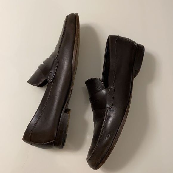 Emenegildo Zegna Chocolate Brown Leather Moccasin Loafers - Picture 8 of 14